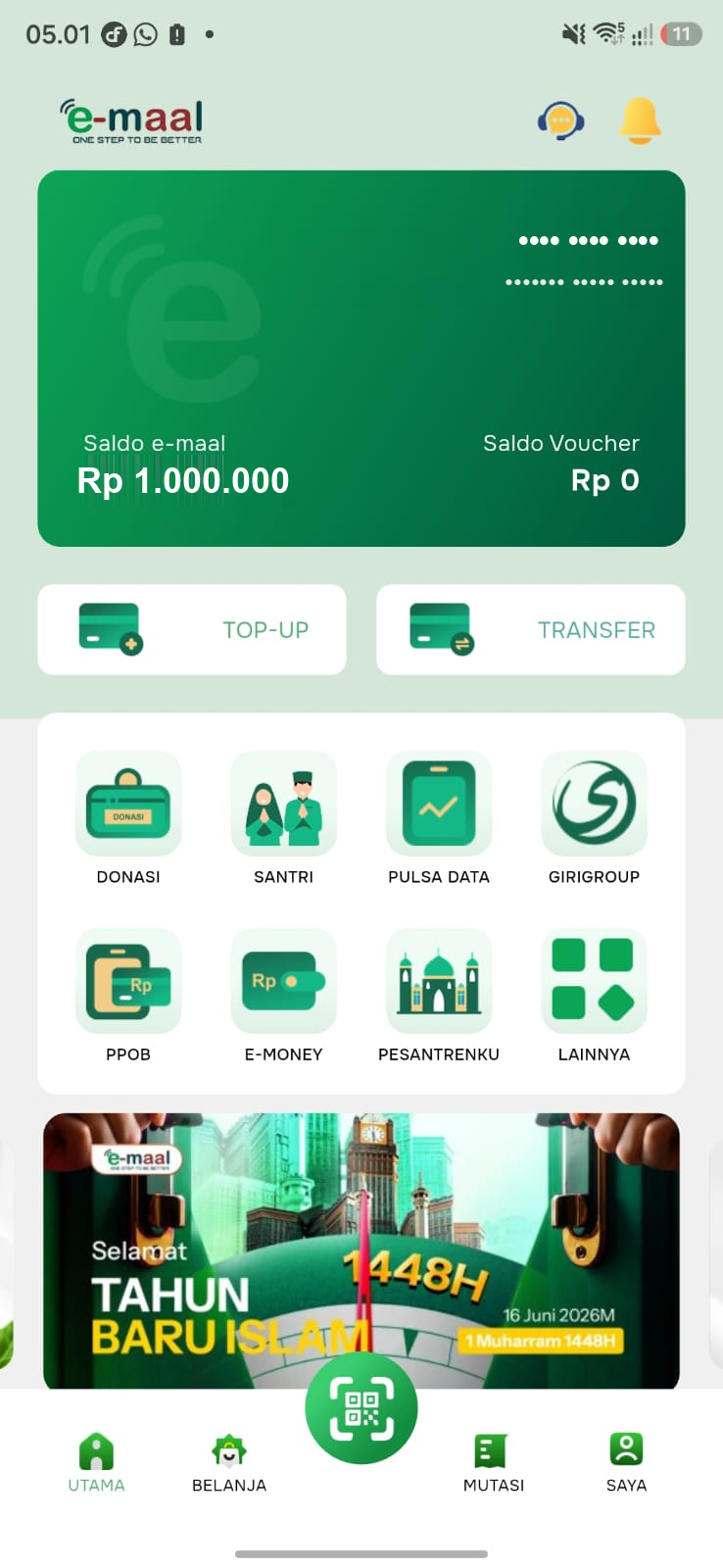 Tampilan aplikasi Emaal